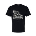 	Born Legend Pitch Black heavyweight tee front — HFM Apparel Uncut Vault
