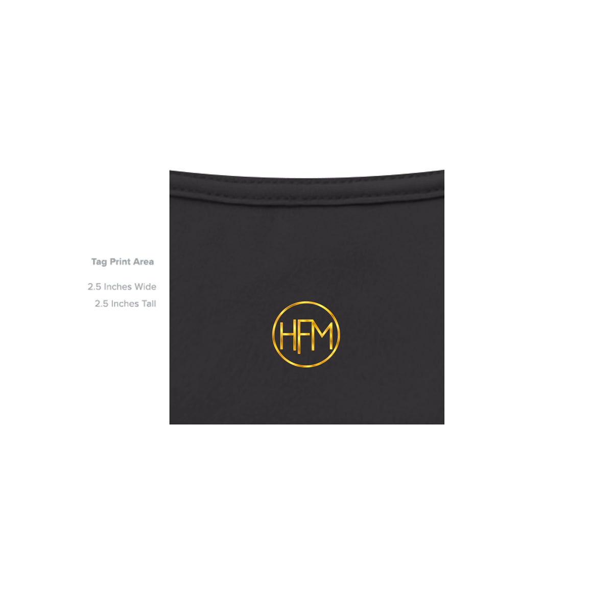 	Diamond In The Rough black heavyweight tee neck tag— HFM Apparel Uncut Vault