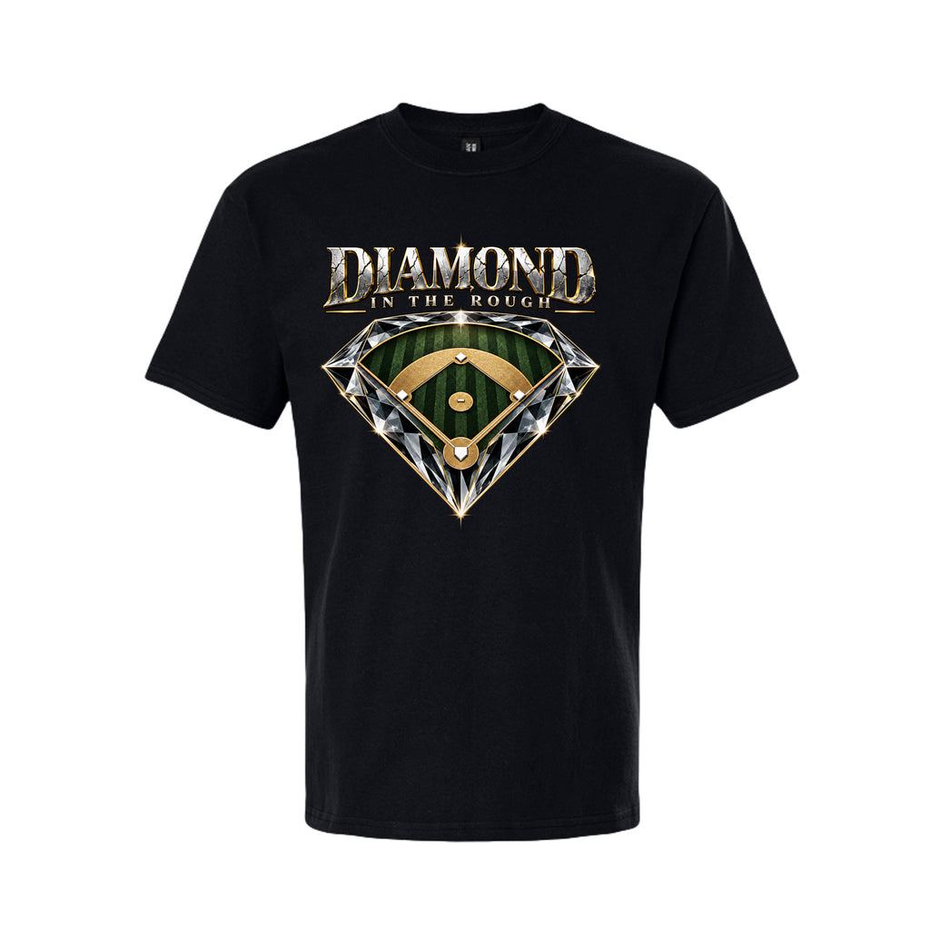 	Diamond In The Rough Pitch Black heavyweight tee front — HFM Apparel Uncut Vault
