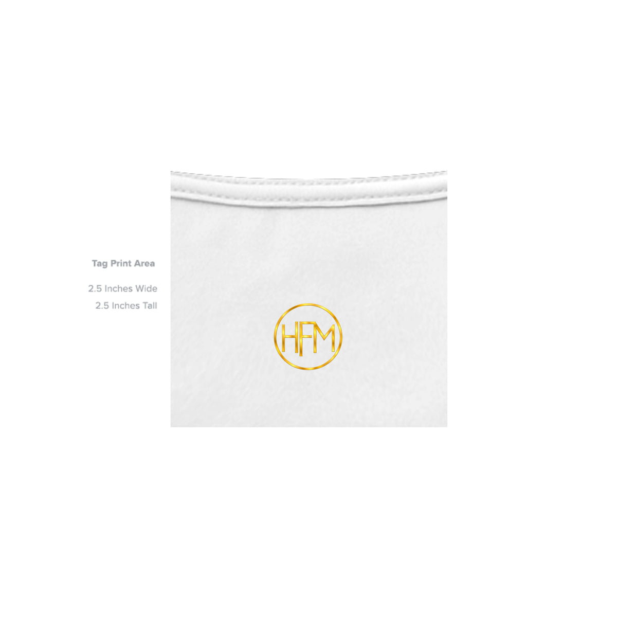 	HFM Apparel inside neck tag — Diamond In The Rough White Uncut Vault tee
