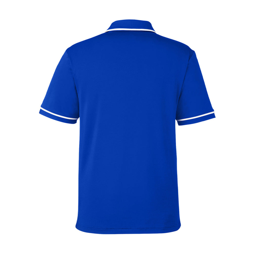 Hu$tle To Motivate men's Under Armour polo royal blue back— Hustle For Mines