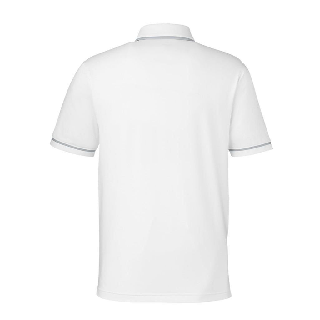 Hu$tle To Motivate men's Under Armour polo white back — Hustle For Mines